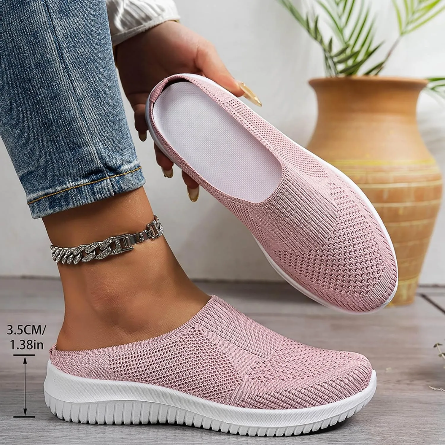 Walking Shoes Women Arch Support, Womens Breathable Mesh Orthopedic Sneakers Lace Up Slip On Sneakers Non Slip Casual Shoes Comfortable Slippers