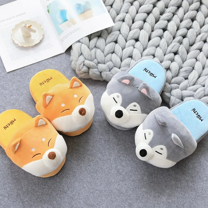 Warm plush slippers for home