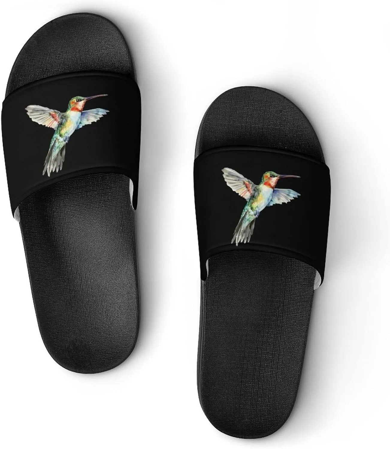 Watercolor Hummingbird Funny Slippers Shower Home House Shoes Non Slip Soft Sole Shoe For Men Women Bathroom