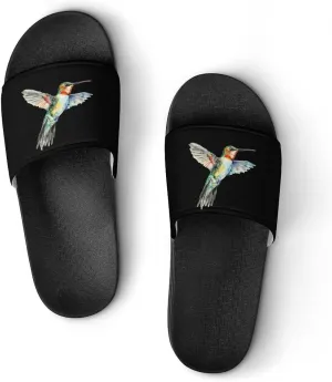 Watercolor Hummingbird Funny Slippers Shower Home House Shoes Non Slip Soft Sole Shoe For Men Women Bathroom