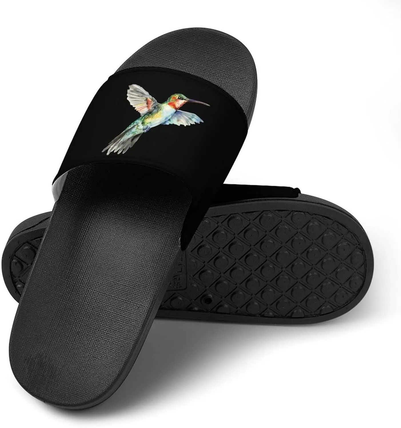 Watercolor Hummingbird Funny Slippers Shower Home House Shoes Non Slip Soft Sole Shoe For Men Women Bathroom