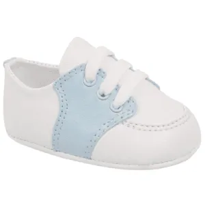 White & Blue Saddle Oxford Soft Sole