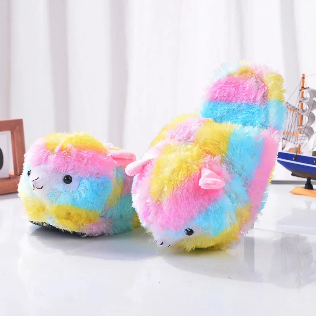 Wholesale All Inclusive Warm Couple Alpaca Plush Slippers