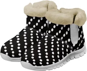 Winter Boots for Women White Sole Snow Boots Anti-Slip Outsole Ankle Boots Warm Fur Lining Mid Boot Walking Booties