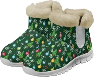 Winter Boots for Women White Sole Snow Boots Anti-Slip Outsole Ankle Boots Warm Fur Lining Mid Boot Walking Booties