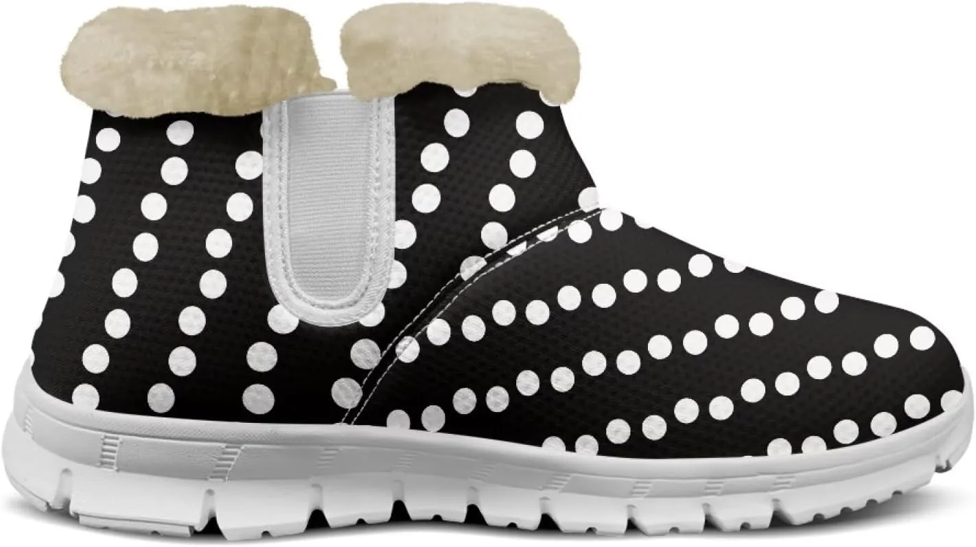Winter Boots for Women White Sole Snow Boots Anti-Slip Outsole Ankle Boots Warm Fur Lining Mid Boot Walking Booties