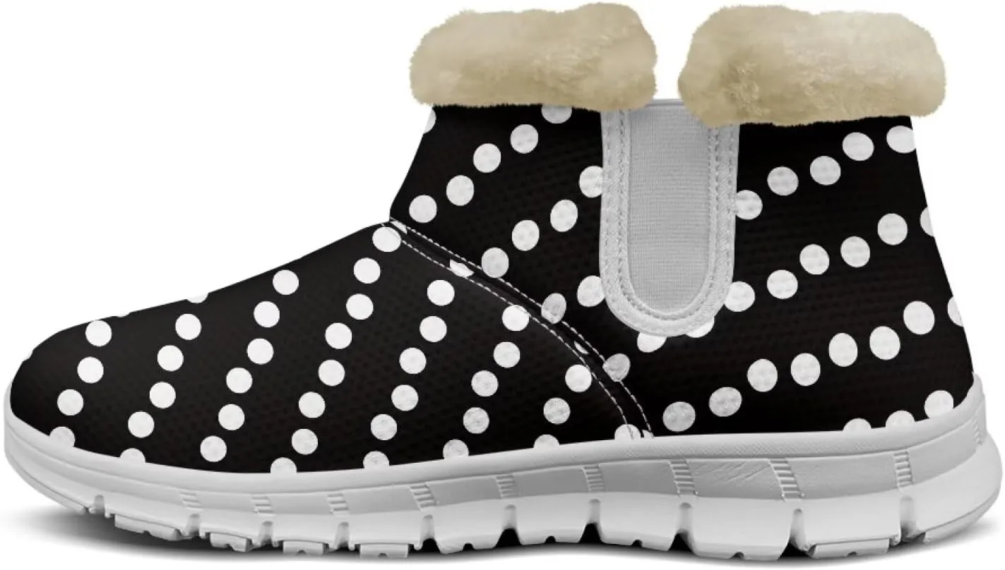 Winter Boots for Women White Sole Snow Boots Anti-Slip Outsole Ankle Boots Warm Fur Lining Mid Boot Walking Booties