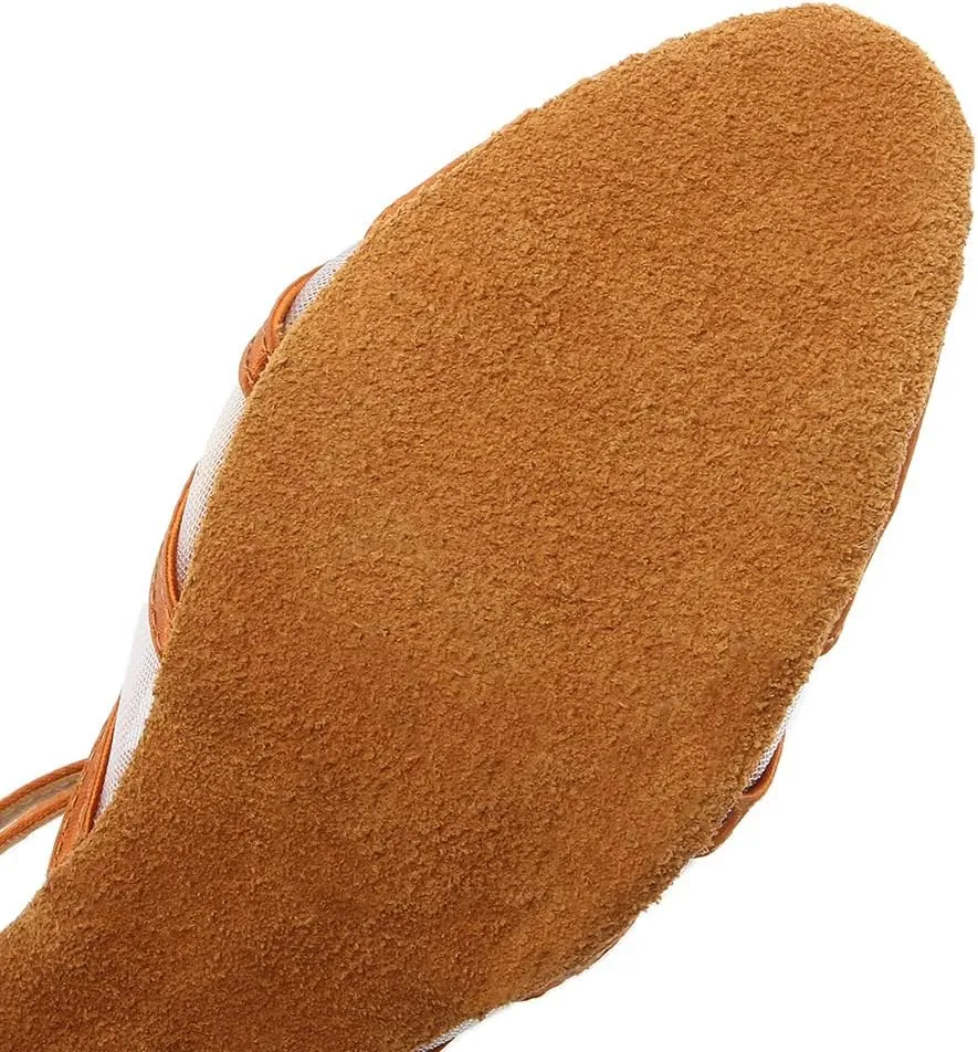 Women Latin Dance Shoes Closed Toe Ballroom Modern Salsa Waltz Tango Dance Performance Shoes Suede Sole