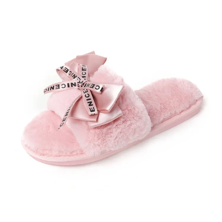 Women Plush Home Faux Fur Slippers