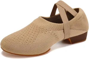 Women Standard Practice Social Dance Sneaker Beginner 1" Low Heel Latin Dance Practice Shoes