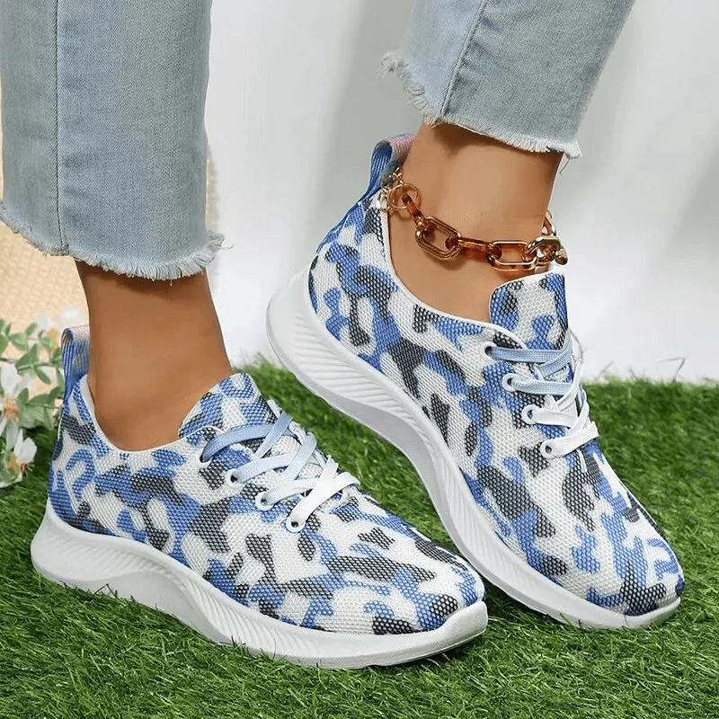 Women's Breathable Mesh Non-Slip Sports Shoes with Lace-Up - SF1406