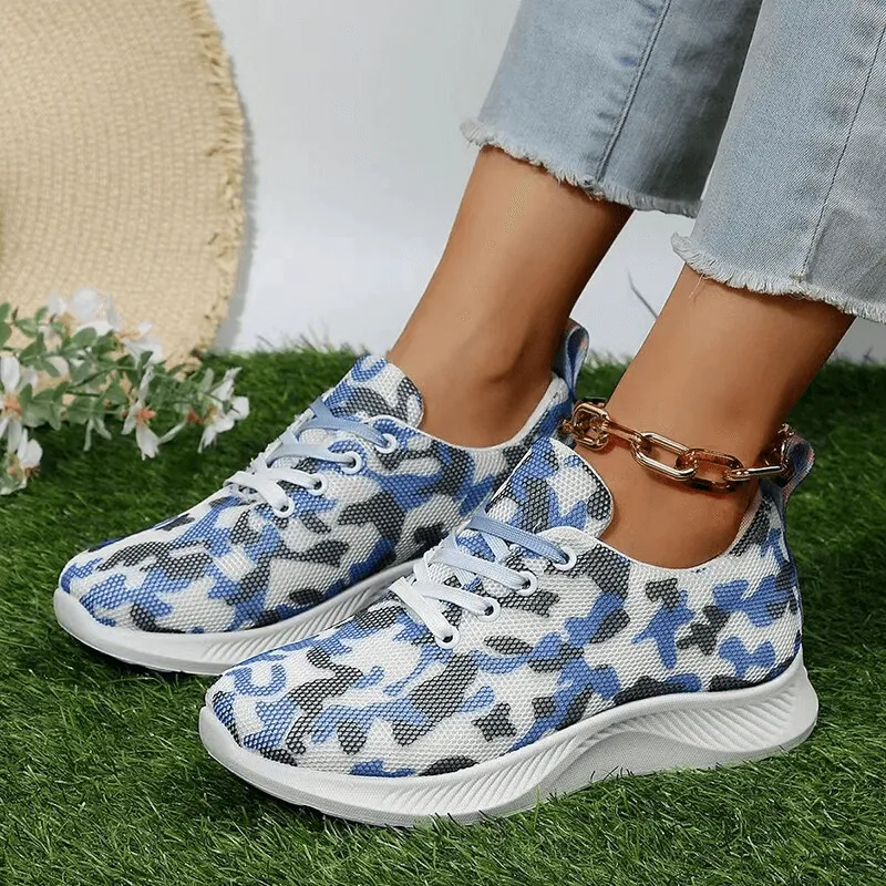 Women's Breathable Mesh Non-Slip Sports Shoes with Lace-Up - SF1406