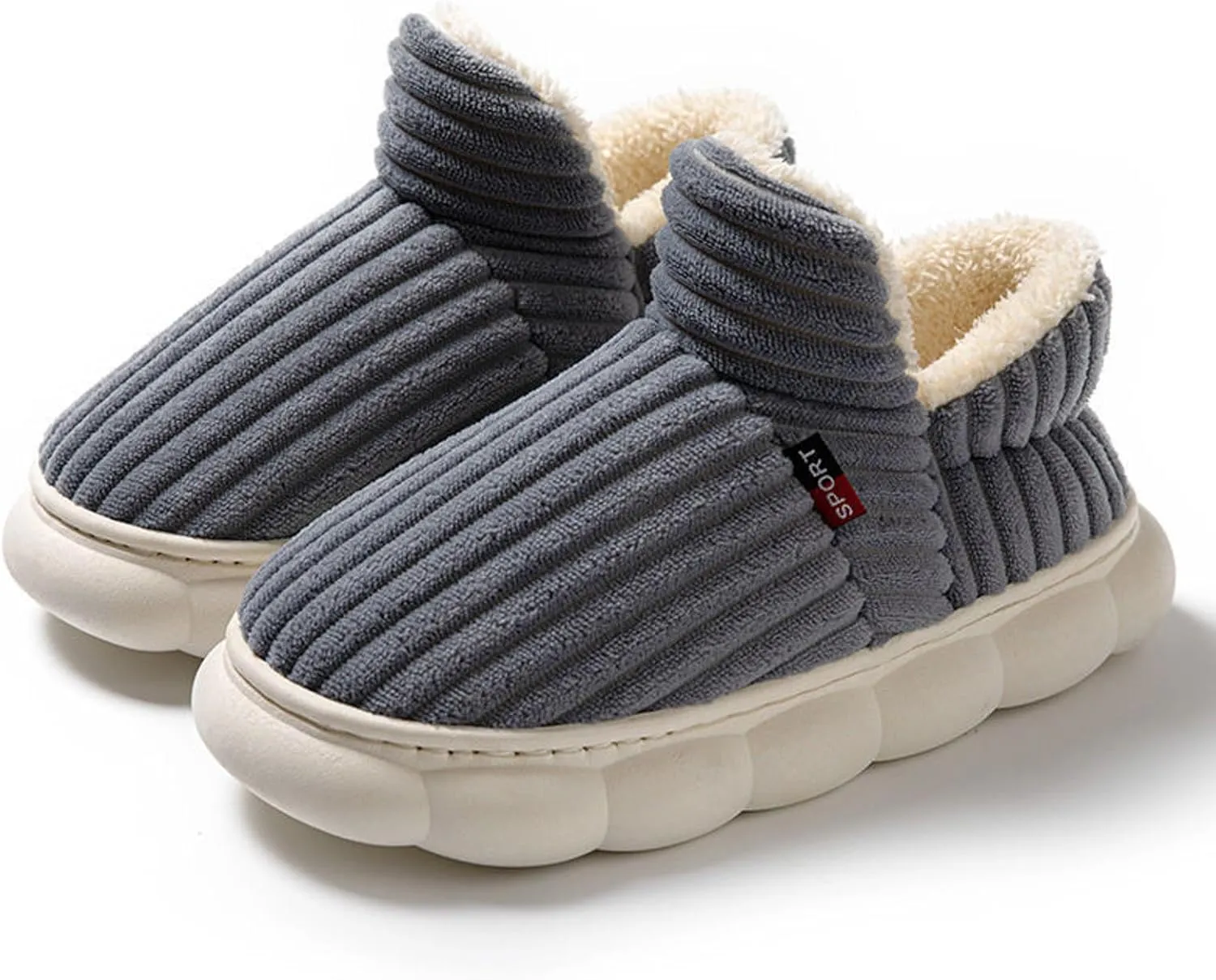 Women's Fleece Lined Slippers Couple Solid Thick Sole Slippers Plus Velvet Boot Womens Bedroom Size 8 High
