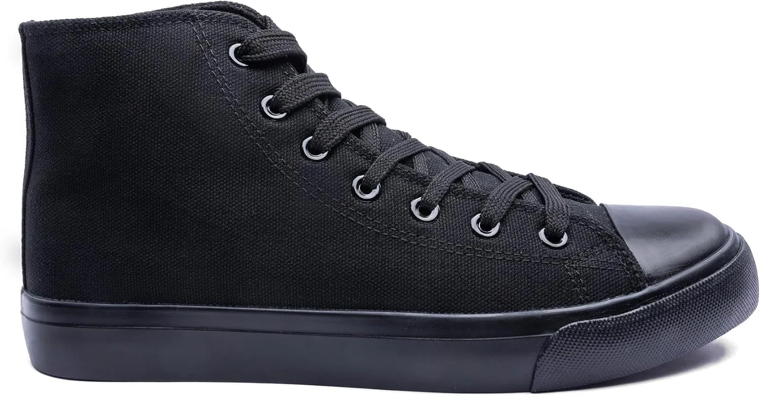 Women's High-Top Canvas Sneakers ?C Classic Lace-Up Casual Shoes with Extra Shoelaces ?C Comfortable, Stylish, and Durable