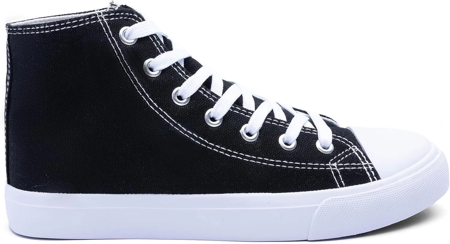 Women's High-Top Canvas Sneakers ?C Classic Lace-Up Casual Shoes with Extra Shoelaces ?C Comfortable, Stylish, and Durable
