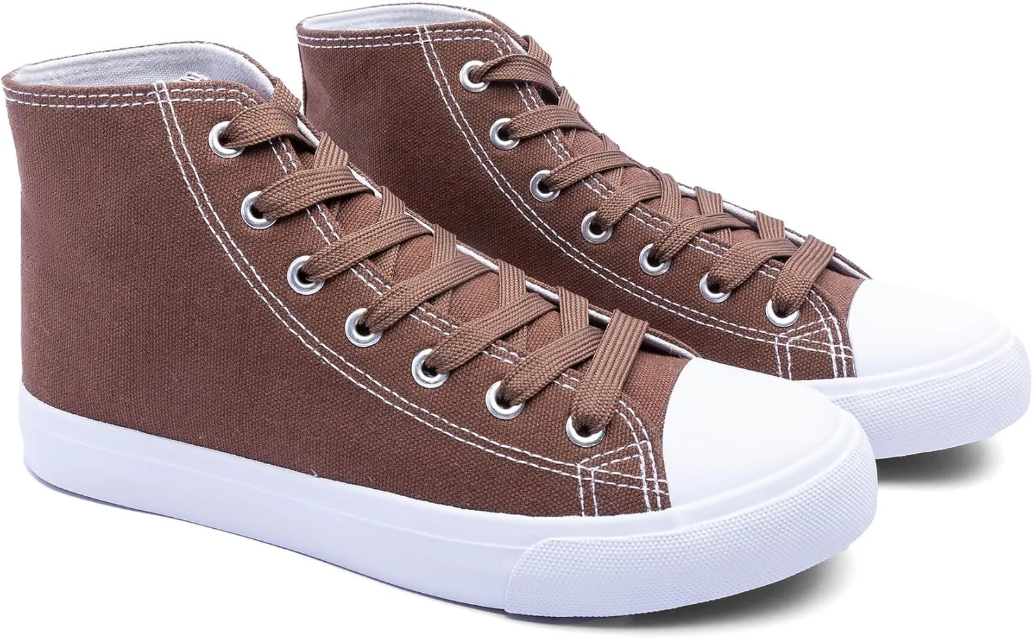 Women's High-Top Canvas Sneakers ?C Classic Lace-Up Casual Shoes with Extra Shoelaces ?C Comfortable, Stylish, and Durable