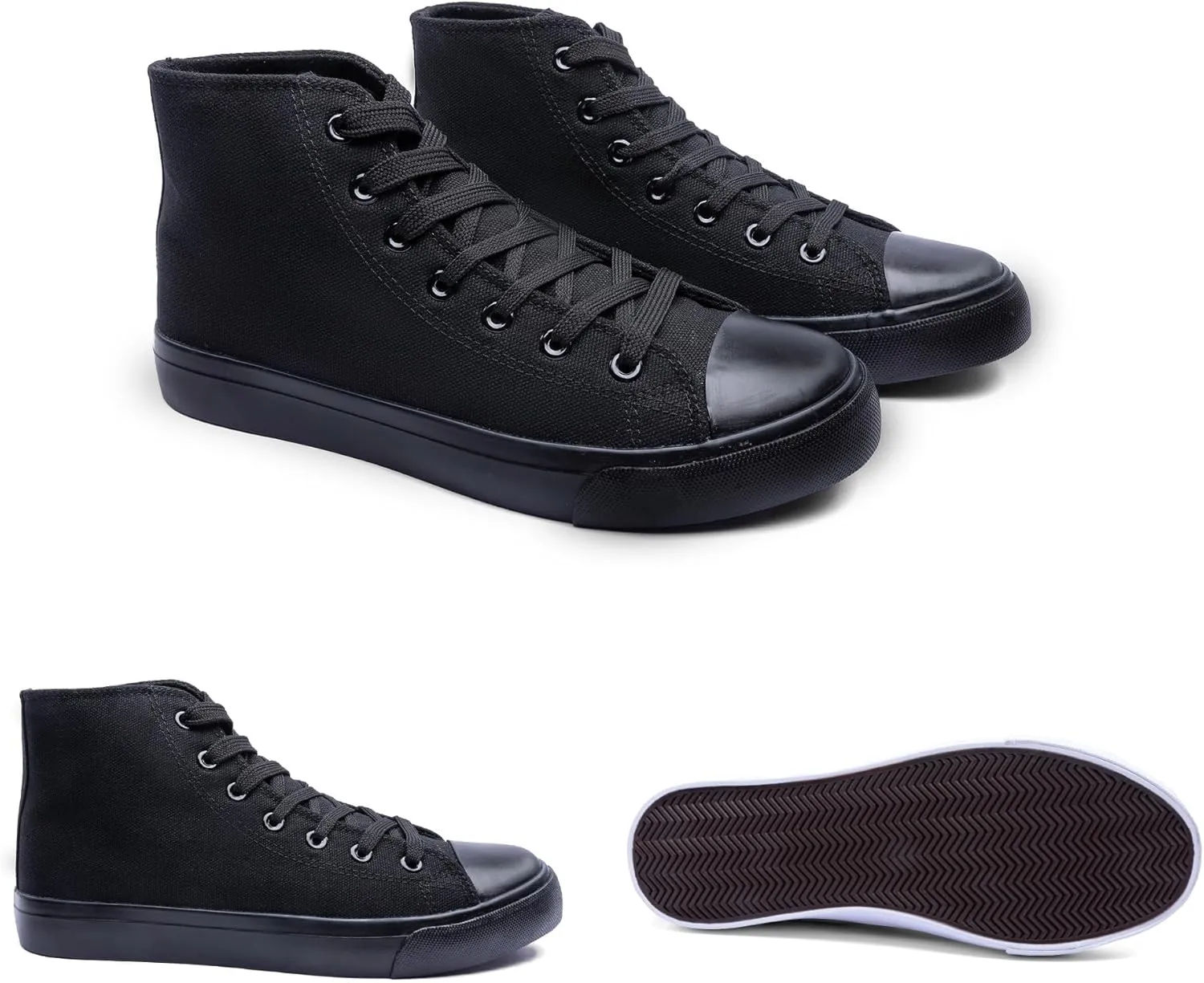 Women's High-Top Canvas Sneakers ?C Classic Lace-Up Casual Shoes with Extra Shoelaces ?C Comfortable, Stylish, and Durable