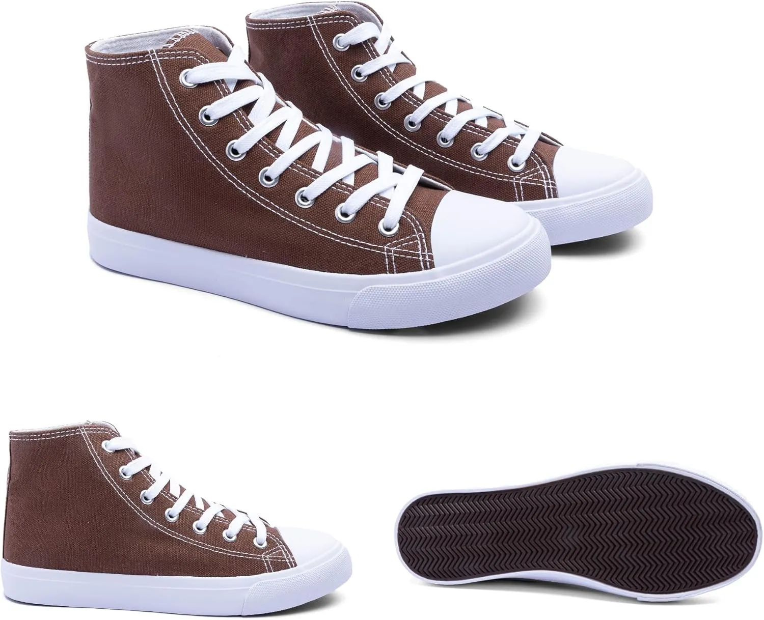 Women's High-Top Canvas Sneakers ?C Classic Lace-Up Casual Shoes with Extra Shoelaces ?C Comfortable, Stylish, and Durable