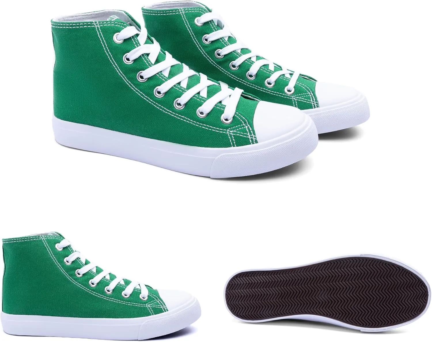 Women's High-Top Canvas Sneakers ?C Classic Lace-Up Casual Shoes with Extra Shoelaces ?C Comfortable, Stylish, and Durable