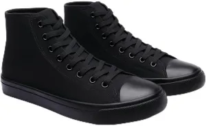 Women's High-Top Canvas Sneakers ?C Classic Lace-Up Casual Shoes with Extra Shoelaces ?C Comfortable, Stylish, and Durable