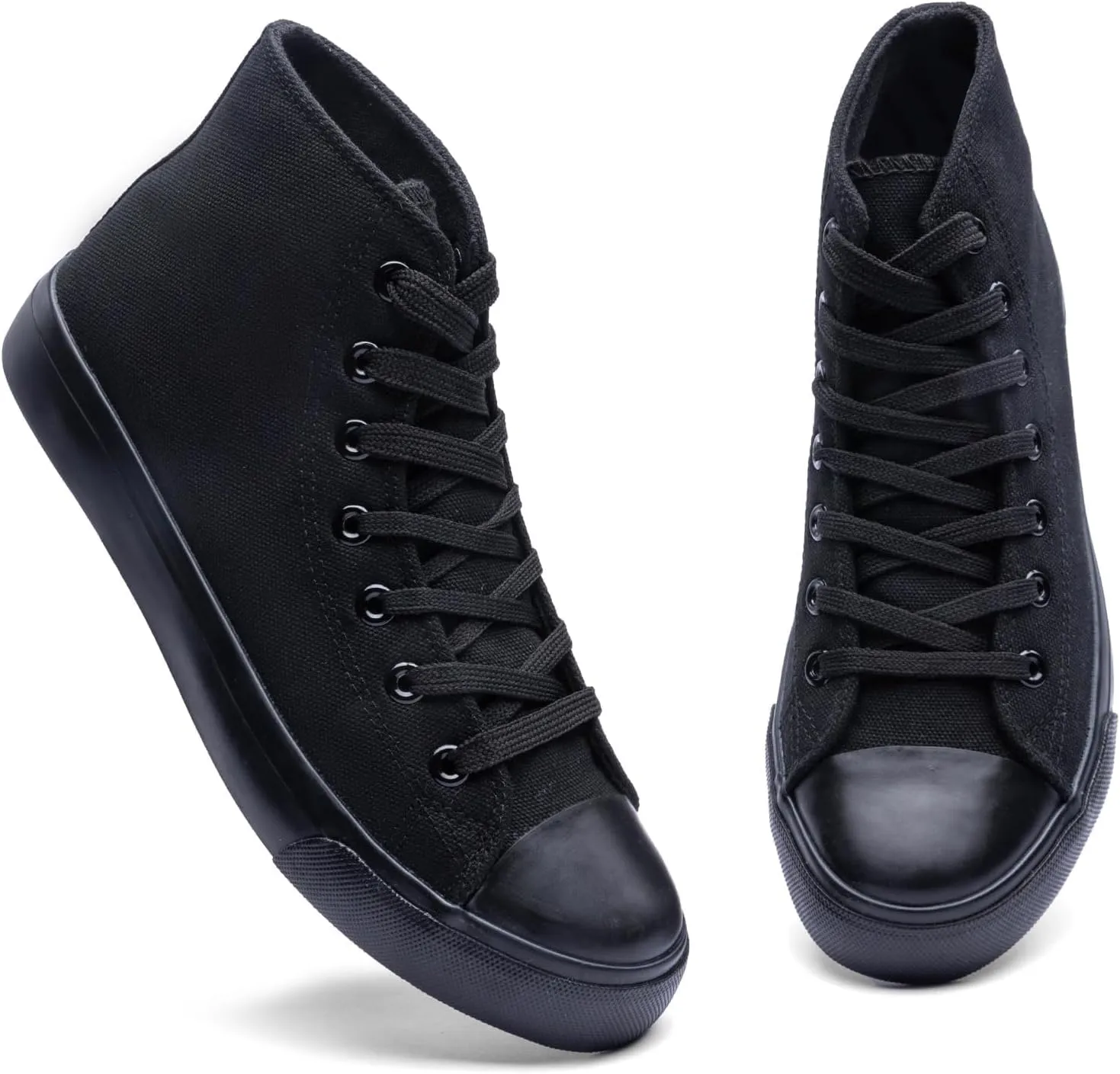 Women's High-Top Canvas Sneakers ?C Classic Lace-Up Casual Shoes with Extra Shoelaces ?C Comfortable, Stylish, and Durable