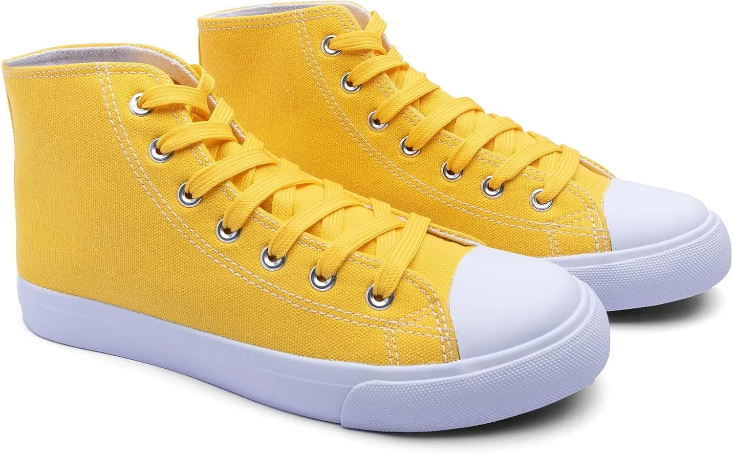 Women's High-Top Canvas Sneakers ?C Classic Lace-Up Casual Shoes with Extra Shoelaces ?C Comfortable, Stylish, and Durable