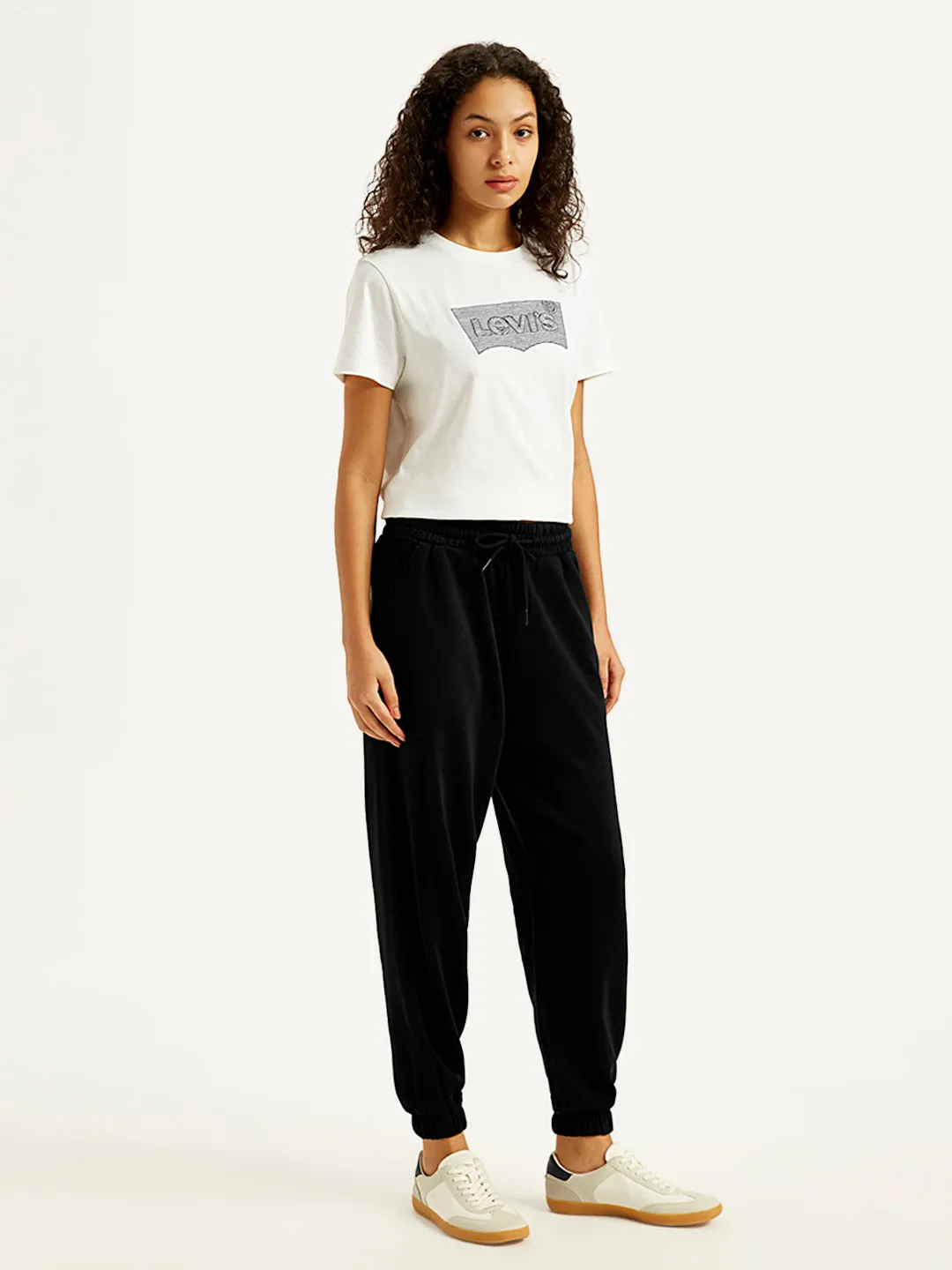 Women's Mid Rise Black Joggers