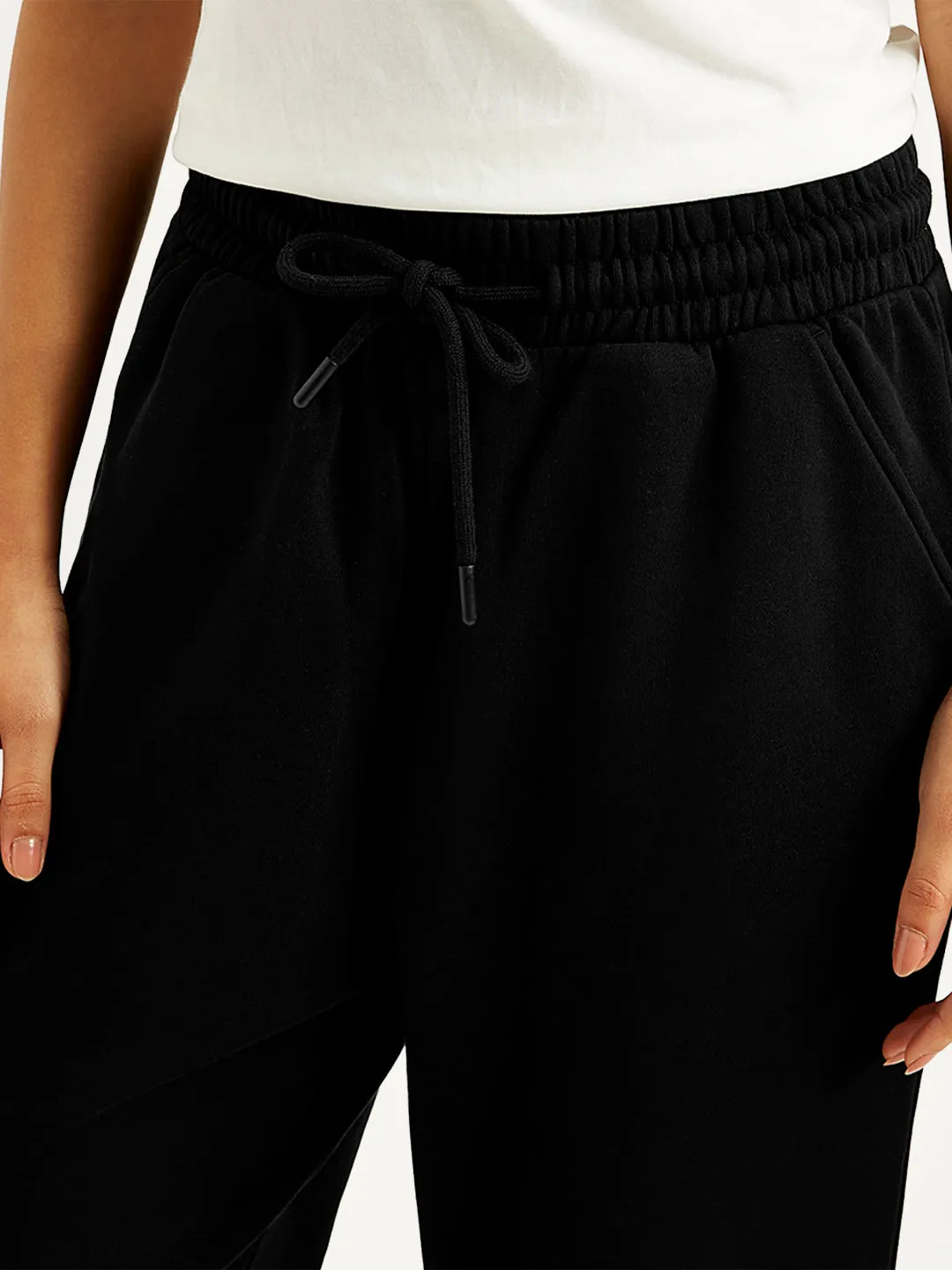 Women's Mid Rise Black Joggers