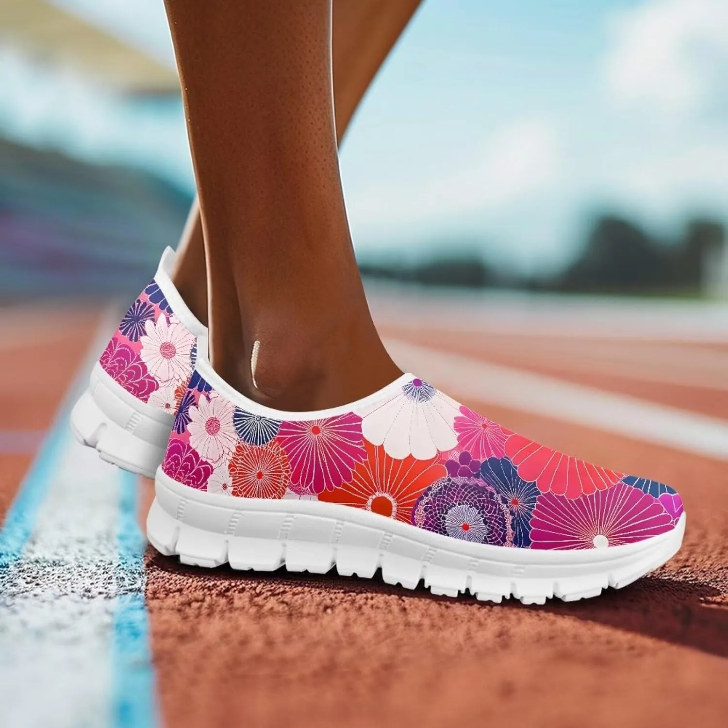 Women's Sneaker Casual Comfortable Slip On Shoes Low Top Lightweight Non-Slip Holiday Walking Sneaker for Women US 5.5-11.5