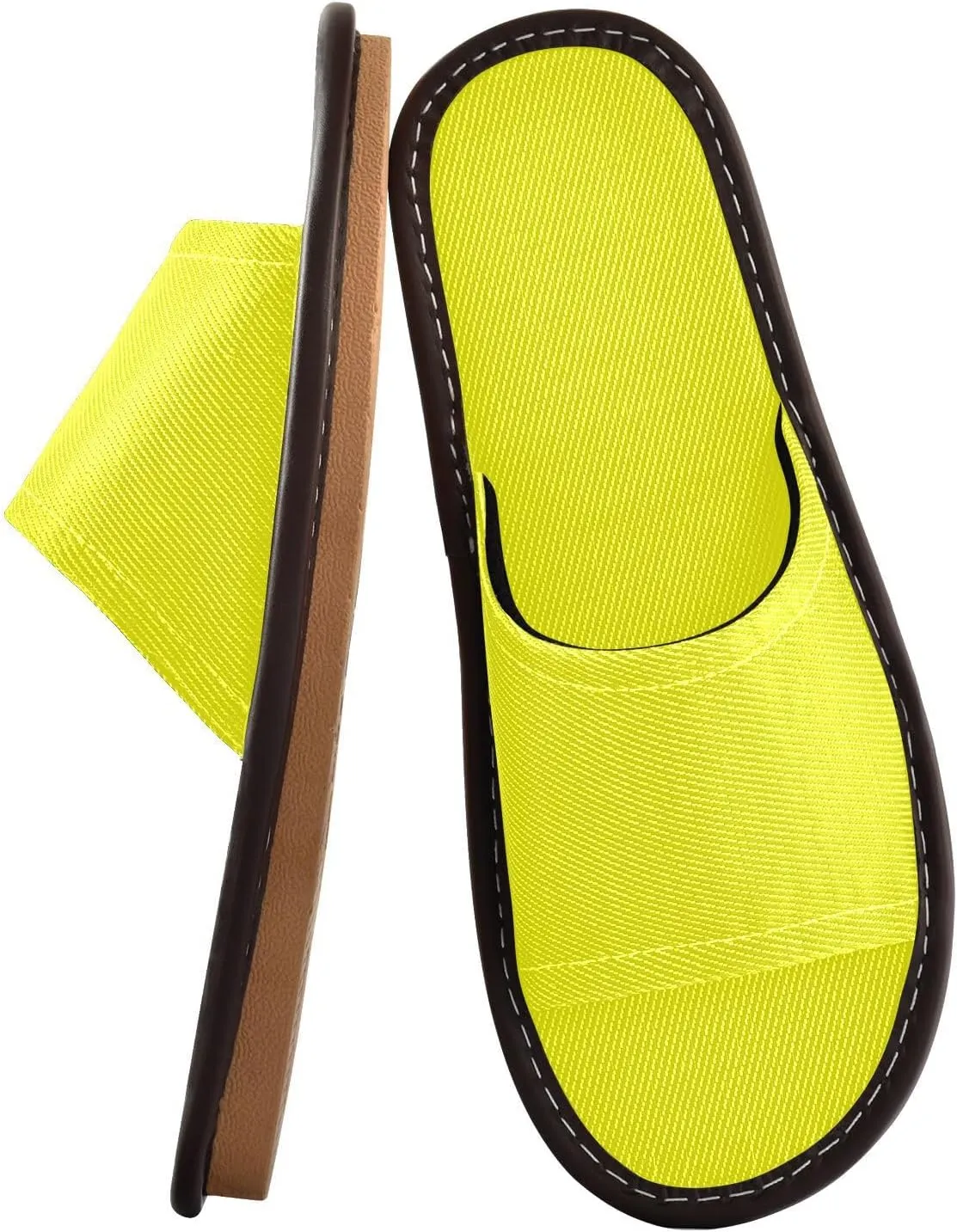 Yellow Solid Color Pure Plain Men Women Casual Shower Slippers Summer Slides Sandals for Home Home Hotel