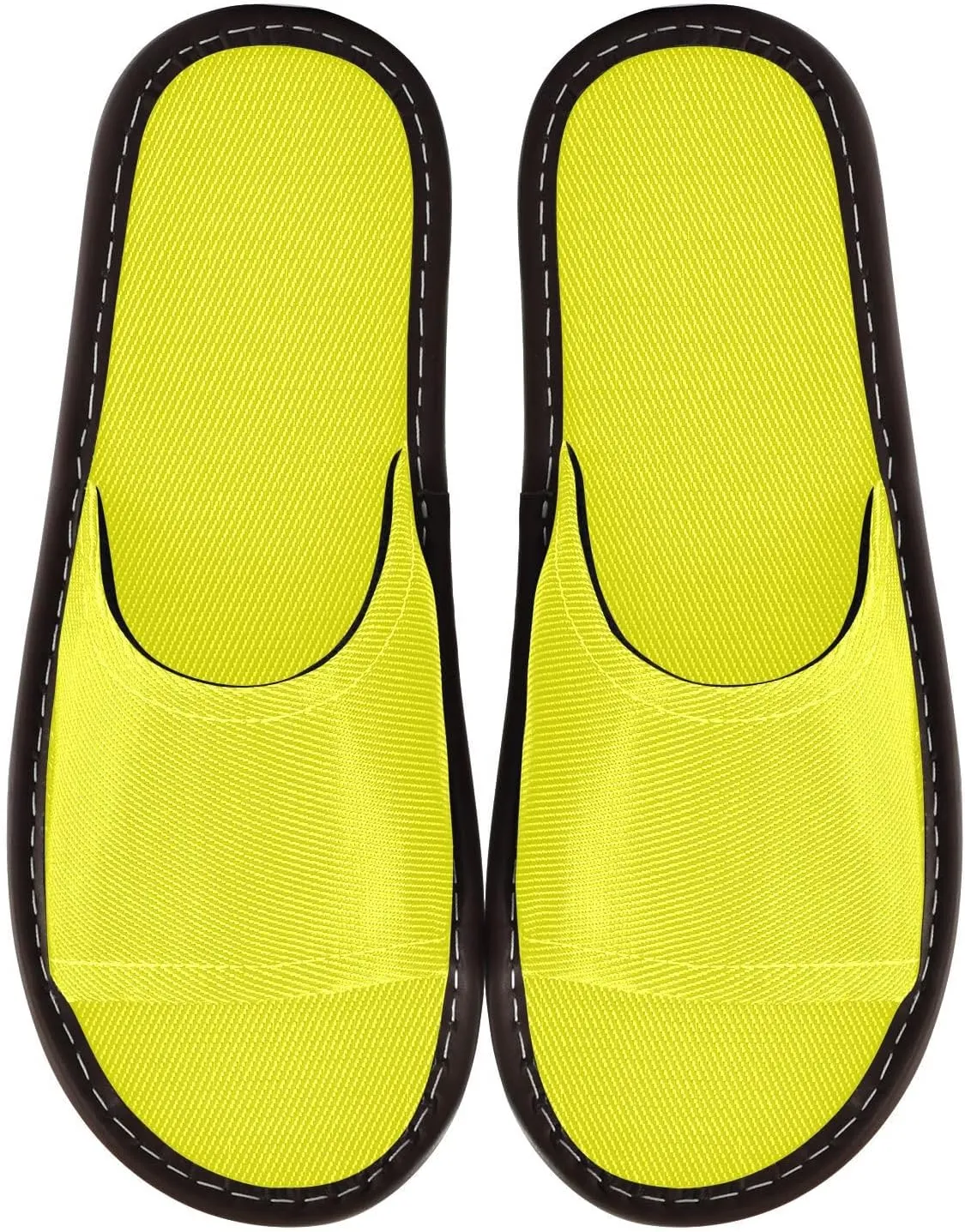 Yellow Solid Color Pure Plain Men Women Casual Shower Slippers Summer Slides Sandals for Home Home Hotel