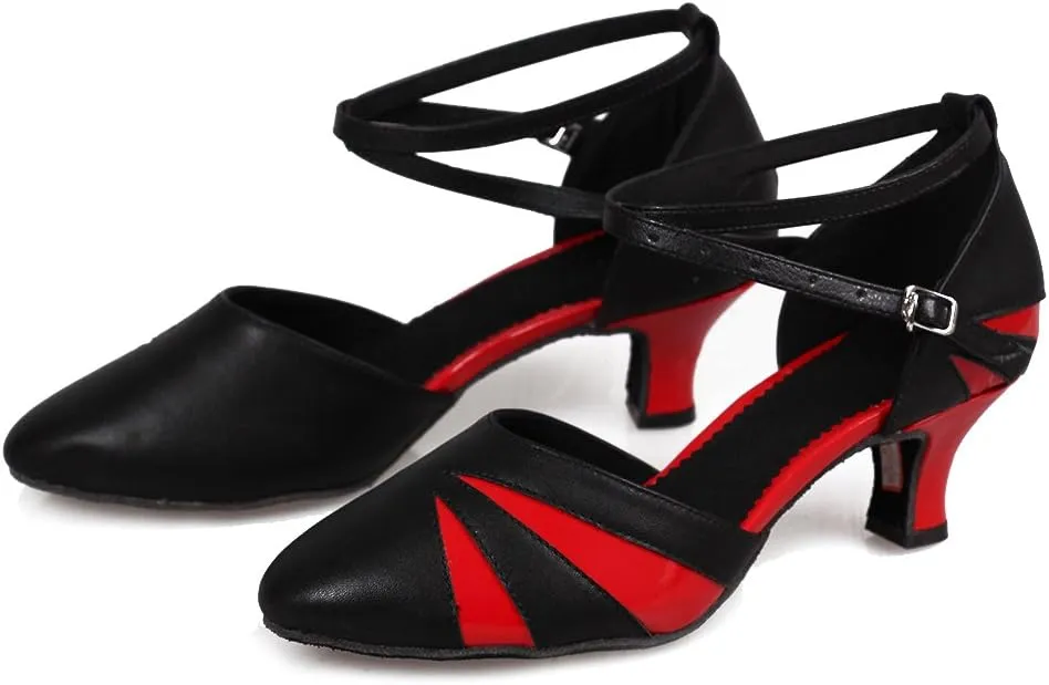 YKXLM Closed Toe Dance Shoes for Women Latin Salsa Performance Professional Ballroom Dance Shoes,Model L474