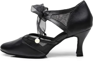 YKXLM Closed Toe Dance Shoes for Women Latin Salsa Performance Professional Ballroom Dance Shoes,Model L474