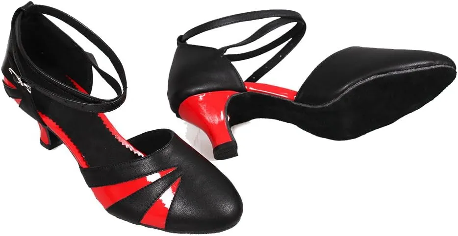 YKXLM Closed Toe Dance Shoes for Women Latin Salsa Performance Professional Ballroom Dance Shoes,Model L474