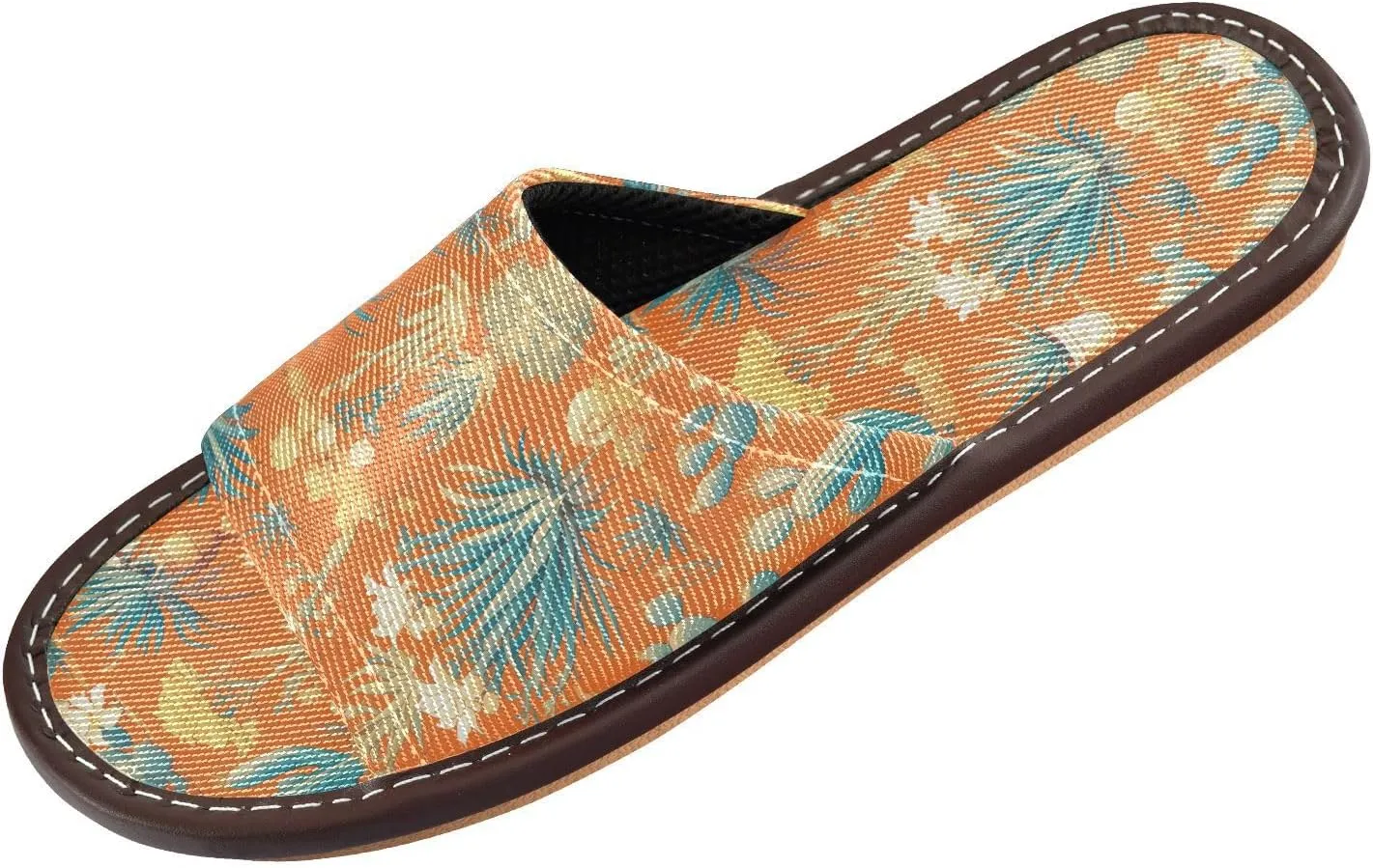 Yuiboo Blue Cactus Orange Men Women's Shower Slippers Portable Dorm Home Slides for Home Indoor Bedroom