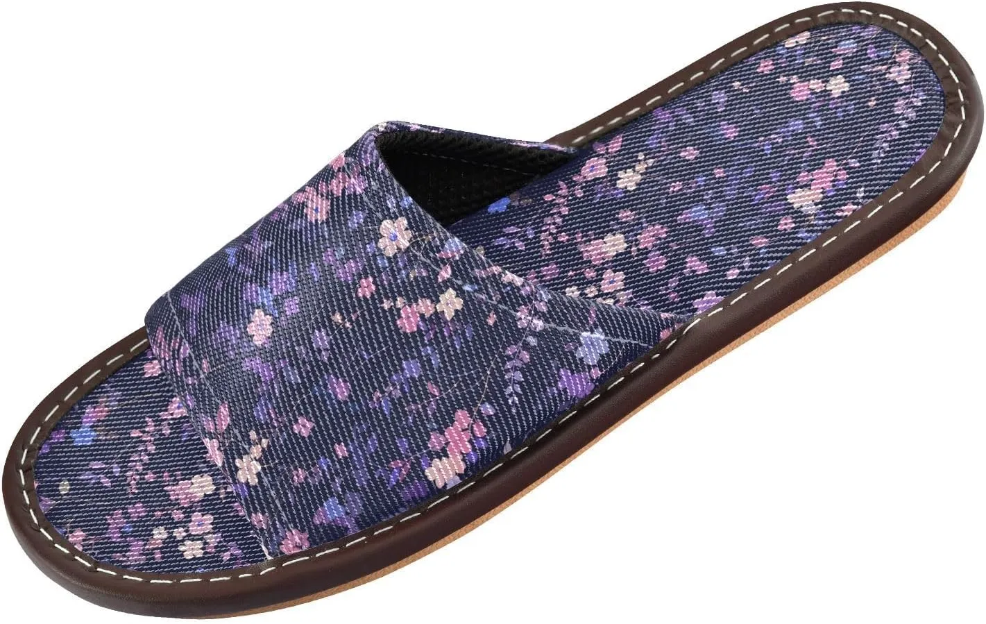 Yuiboo Deep Pink Little Flowers Mens Casual Shower Slippers Ultralight Dorm Home Slides for Travel Travel Home
