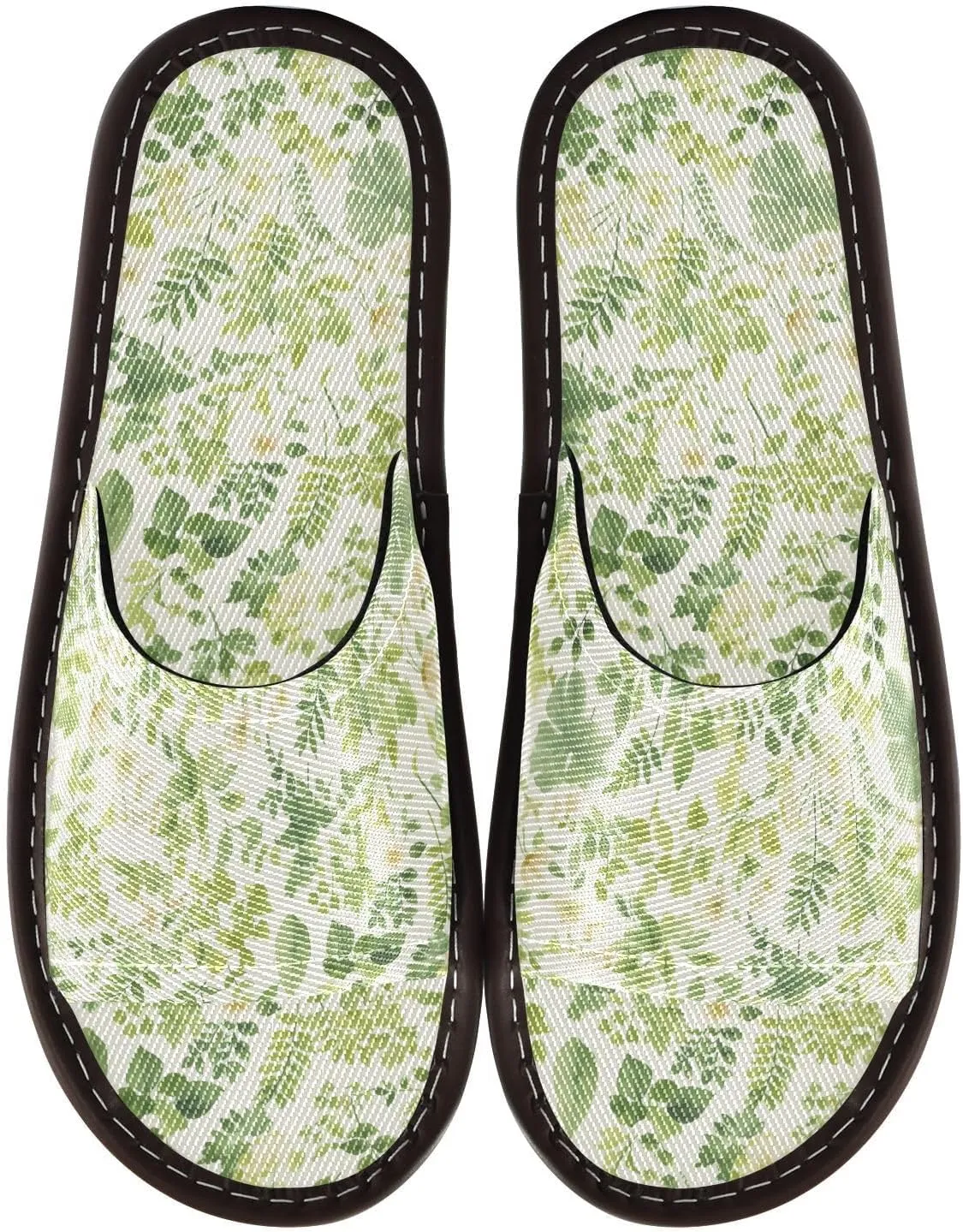 Yuiboo Dreamy Sea Green Ferns Women Men's Casual Shower Slippers Ultralight Non Slip Sandals for Indoor Home Home