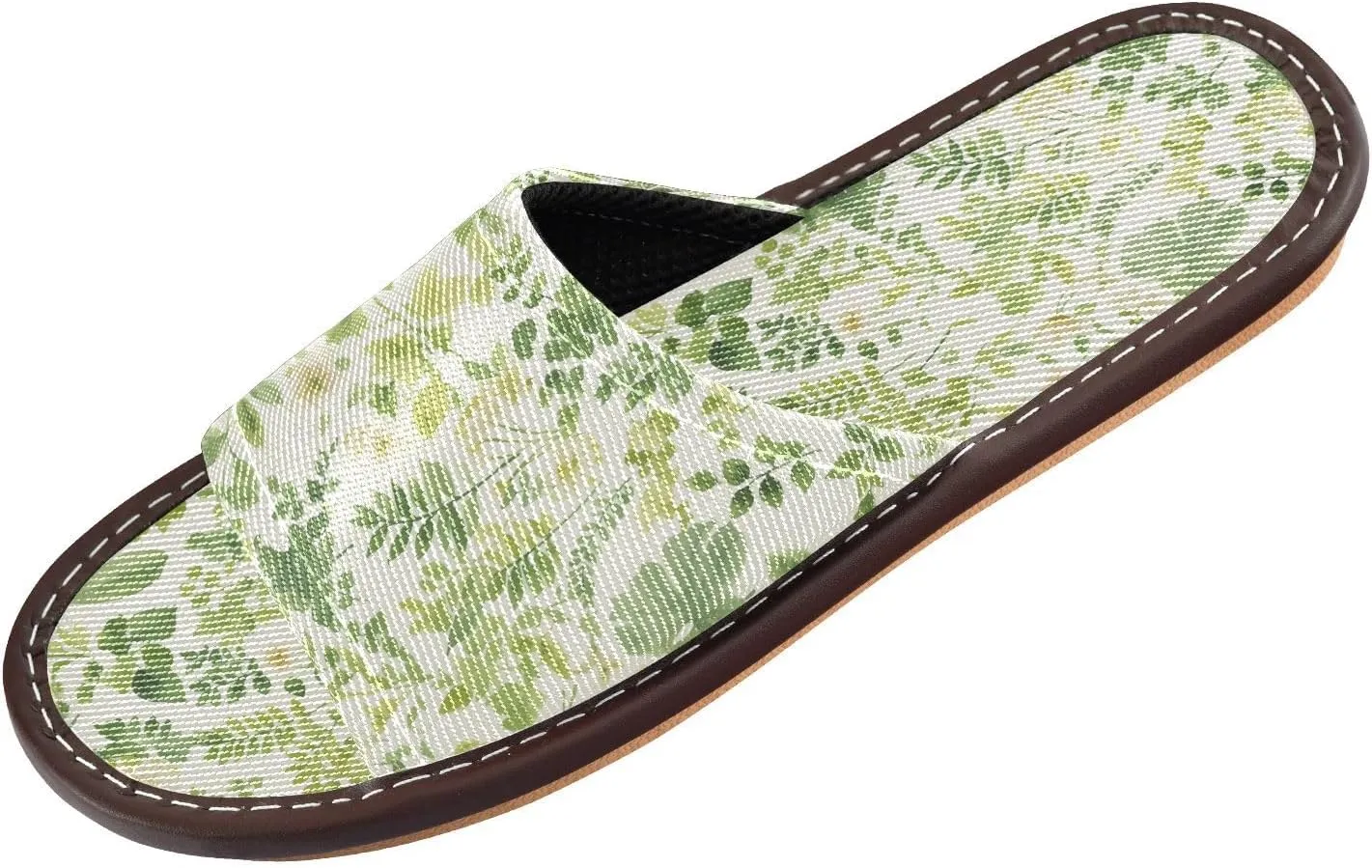 Yuiboo Dreamy Sea Green Ferns Women Men's Casual Shower Slippers Ultralight Non Slip Sandals for Indoor Home Home