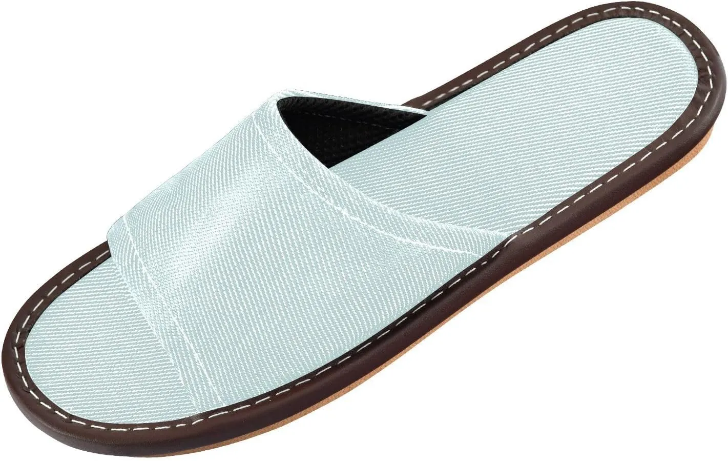 Yuiboo Light Cyan Blue Men Women Bathroom Slippers Breathable Slides Sandals for Indoor Home Home