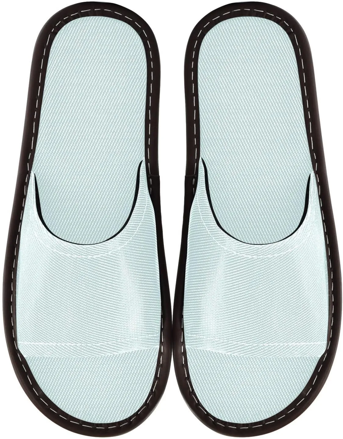 Yuiboo Light Cyan Blue Men Women Bathroom Slippers Breathable Slides Sandals for Indoor Home Home