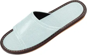 Yuiboo Light Cyan Blue Men Women Bathroom Slippers Breathable Slides Sandals for Indoor Home Home