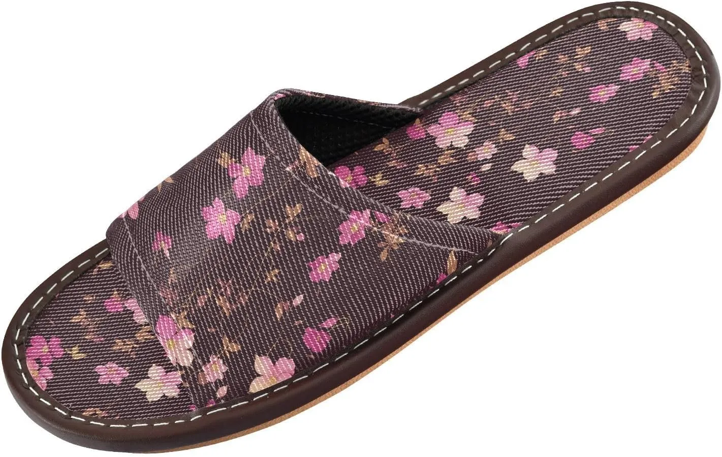 Yuiboo Pink Little Flowers Womens Travel Slippers Ultralight Dorm Home Slides for Home Hotel Indoor